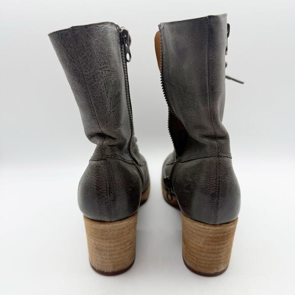 Kork-Ease Womens Raleigh Ankle Boots US 6.5 M EU 37 Dark Grey Leather GUC